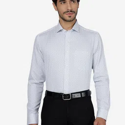 METAL Slim Fit Micro Ditsy Printed Spread Collar Formal Shirt-picture-16