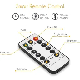 mansaa Yellow Colour 5 Mtrs (50 LED) (with Remote) USB & Battery Operated LED String Light image 4