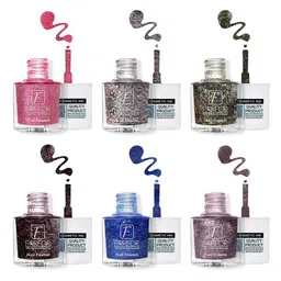 FORFOR High Shine Set Of 6 Glitter Nail Polish-5ml Each-image-10
