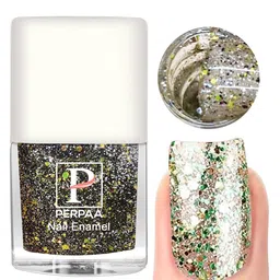 PERPAA Set Of 5 Glitter Light Flashing Sparkly Gel Nail Polish - 5ml Each image 4