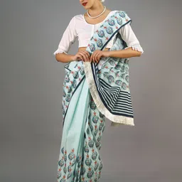 BUTA BUTI Ethnic Motifs Printed Pure Cotton Saree-picture-17