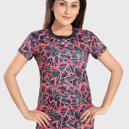 ROVARS Women Red & Black Printed Two-Piece Swim Set without Pads-picture-16