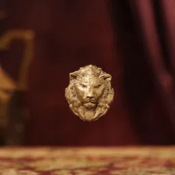 COSA NOSTRAA Men Gold-Toned Lion-King Brooch image 1