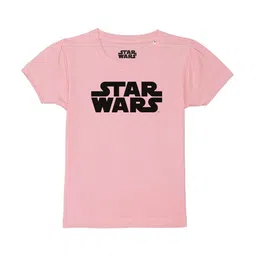Star Wars by Wear Your Mind Girls Pink & Black Star Wars Printed Pure Cotton T-shirt-picture-12