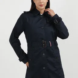Tommy Hilfiger Spread Collar Pure Cotton Longline Trench Overcoat image 1