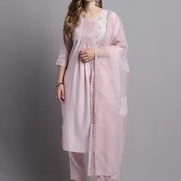 Rajnandini Floral Yoke Design Thread Work Kurta With Trousers & Dupatta-picture-47