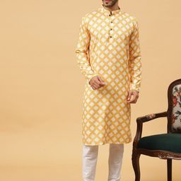 TABARD Geometric Printed Regular Thread Work Pure Cotton Kurta With Churidar-picture-36