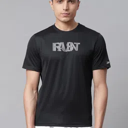 Reebok Men Black Solid Run Essentials Graphic T-shirt-picture-17