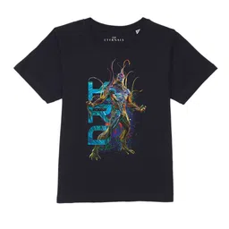 Marvel by Wear Your Mind Boys Black Henley Neck Pure Cotton Cut Outs T-shirt-picture-24