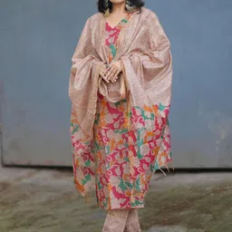Anni Designer Floral Printed V-Neck Straight Kurta with Trousers and Dupatta-picture-11