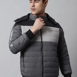 Cantabil Men Colourblocked Lightweight Hooded Padded Jacket-picture-23