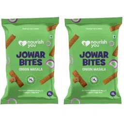 Nourish You Organic Millet Snack - Jowar Bites( Chips ) - Onion Masala Flavour - Healthy Snacks , Gluten free -60gm (Pack of 2)-image-32