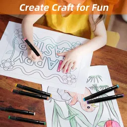 wolblix 24 Colors Dual Tip Art Markers Pens with Case Gift for Kids School Drawing image 4