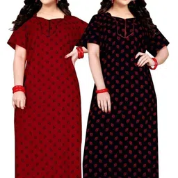 pvr Pack of 2 Women Nighty Set-picture-30
