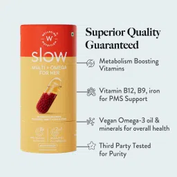 Wellbeing Nutrition Slow Multi + Omega for Her Multivitamin capsule for Women | Multivitamin multimineral for women | Vegan omega-3 oil, B-complex, Antioxidant blend | For better energy & immunity, hormonal health (60 Capsules) image 5