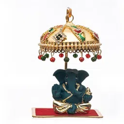 tejgiftss Metal With Golden Color Plated Diamond Studded Umbrella for Car Dashboard Decorative Showpiece - 12 cm-picture-16