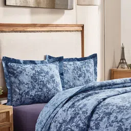 Pano Blue Printed 120 GSM Double King Bedding Set, Comforter With 2 Pillow Covers image 2