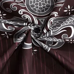 FINE TEX WORLD Brown & Grey Ethnic Motifs 210 TC King Bedsheet with 2 Pillow Covers image 5