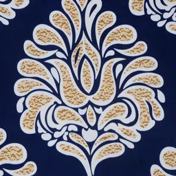 Arrabi Blue & White Floral Floral 300 TC King Bedsheet with 2 Pillow Covers image 3