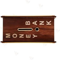 sancorp Piggy Bank for Kids & Adults, Golden Frame Coin Box with Savings Box, Coin Bank image 3