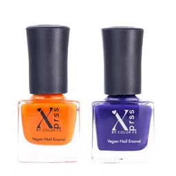 Color Fx Set of 2 Xprss Vegan Long-Lasting Nail Enamels 5 ml Each-Orange 306 - Eggplant Purple 312 image 1