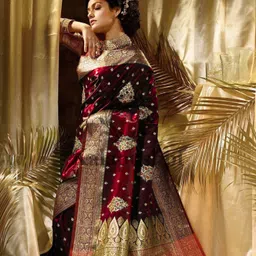 kalapushpi Embroidered Banarasi Satin Saree image 3