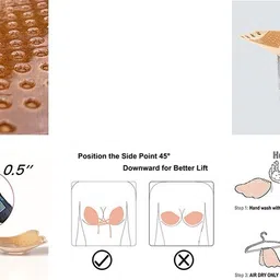 maitri enterprise Invisible Silicone Gel Self Adhesive Backless Reusable Stick on PushUp Bra M378 Nursing Breast Pad image 4