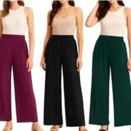 tulsicollection Pack of 5 Women Regular Fit Black Polyester Trousers-picture-19