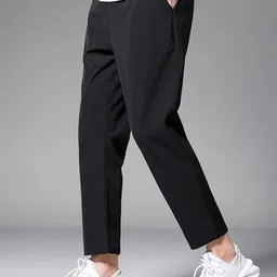 rmgarmentmk Men Self Design Black Track Pants image 4