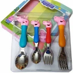 toybin PAPAA PIG FEEDING SET FOR KIDS Stainless Steel Cutlery Set-picture-26