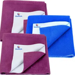 weewish Waterproof, Cotton, Fleece Dry Sheet, Reusable & Washable, (MEDIUM) - PACK OF 3-picture-21