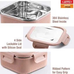 jaypee plus Ultima Micro Seal Square Containers for Office, kitchen Storage & Travel Use 1 Containers Lunch Box image 3