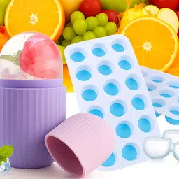 amrit 1 Silicone Ice Cube Tray with 1 Face Massager COMBO Multicolor Silicone Ice Cube Tray-picture-18