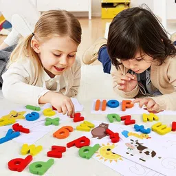 majolies Montessori Spelling Game with Wooden Letters | Educational Gift image 4