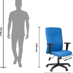 dsr ™ 330 Premium Blue Fabric High Back Office Chair – Stylish & Durable Fabric Office Executive Chair image 3