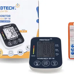 Medtech BP-18 Digital Blood Pressure Monitor with Omron MC-246 Digital Thermometer | Home Health Combo | Accurate, Reliable & Easy to Use Bp Monitor image 2