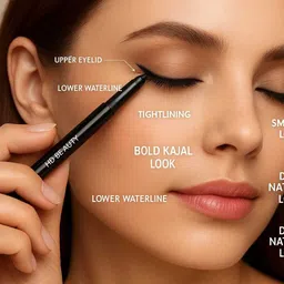 labhax Intense Black SmudgeProof Kajal Pencil for Bold Eyes with Deep Rich Pigmentation image 4