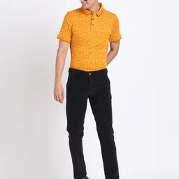 turtle Men Skinny Fit Yellow Corduroy Trousers image 5