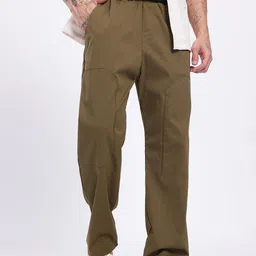 glitchez Men Straight Fit Green Polyester Trousers-picture-23