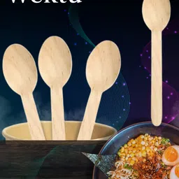 wektu Generic Wooden Spoon/Smooth Edge/14CM/100PC/01 Disposable Wooden Table Spoon Set-picture-32