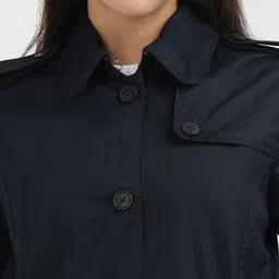Tommy Hilfiger Spread Collar Pure Cotton Longline Trench Overcoat image 2