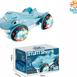 spark toy Musical Car Toy with Flashing Lights & Sounds – Blue Shark for Kids image 3