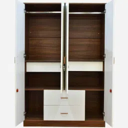 outkraft Portland 4 Door Wardrobe With Drawer In Dusky Basalt And Ceramic White Finish image 5