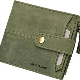 geo trends Men Casual Green Genuine Leather RFID Wallet image 1