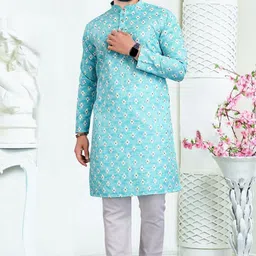 valaki Men Cotton Blend Kurta Pyjama Set image 4