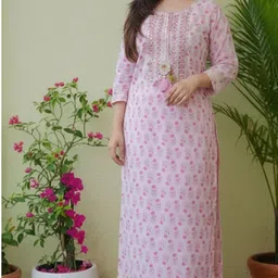 sadiya attire Women Cotton Blend Kurta Palazzo Set-picture-19