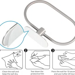 impulse Drill Free Bathroom Accessories Set/Self Adhesive Bathroom Rack Set Matt Towel Holder image 4