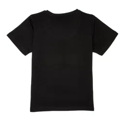 Marvel by Wear Your Mind Boys Black Henley Neck Pure Cotton Cut Outs T-shirt image 2