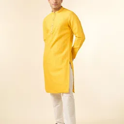 diwas by manyavar Men Self Design Jacquard Straight Kurta image 5