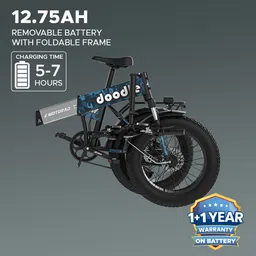 emotorad Pro Fat-Tire Foldable Electric Mountain Bike – 250W Rear Hub Motor 29 inches Single Speed Lithium-ion (Li-ion) Electric Cycle image 2